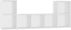 vidaXL Set de dulapuri TV, 3 piese, alb, lemn prelucrat