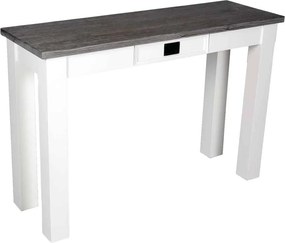 Masă lemn masiv alb de perete cu sertar Lahoma /Maro, 120 × 41 × 78 cm
