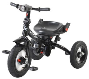 Tricicleta cu copertina detasabila NOVOKIDS™ Jockey Trike , Cu far luminos si melodii, Roti gonflabile din cauciuc, Pozitie somn, Pedale si maner