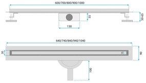Rea Neox Slim Pro rigola liniara 70 cm cupru REA-G4806