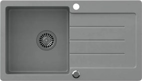 Chiuveta compozit incastrata Quadron Pop Johnny 111 gri 77x44 cm