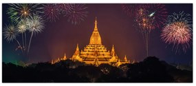 Tablou cu artificii în Asia (120x50 cm)