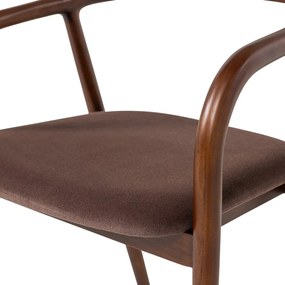 Scaun de dining maro cu cotiere din lemn de fag Bran – WOOOD