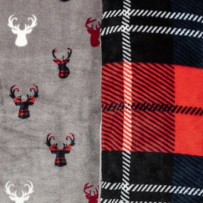 Lenjerie de pat din microflanelă 4Home Carouri roșu, 140 x 200 cm, 70 x 90 cm