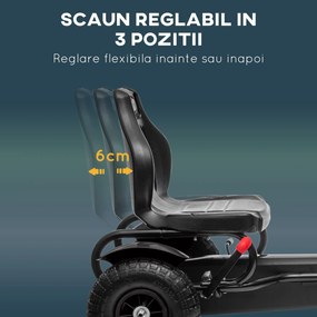 HOMCOM Kart Pedale Reglabil 5-12 Ani | Aosom Romania