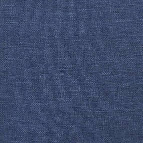 Taburet, albastru, 45x29,5x39 cm, textil si piele eco Modra in temno rjava