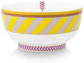 Bol din porțelan, Pip Studio, Stripes Yellow, 20.5cm, colecția Pip Chique