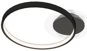 HOMCOM Lampă de tavan LED Modernă de 40W cu 2 Inele și Lumină Reglabilă, Negru | Aosom Romania