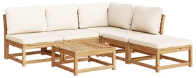 3214301 vidaXL Set mobilier grădină cu perne, 6 piese, lemn masiv acacia