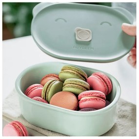 Cutie pentru pranz ceramica Buydeem CT3007-CG, 500 ml, 19.5x11x16.5 cm, Rezistenta la caldura pana la 230°C, Compatibilă cu cuptorul si cuptorul cu microunde, Verde