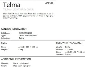 Scaun dining design elegant Telma gri