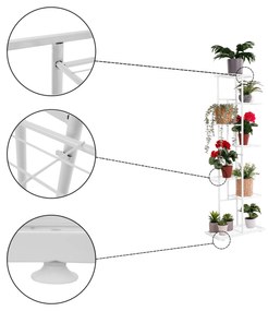 Suport pentru flori din metal, alb, BAMIR TIP 2