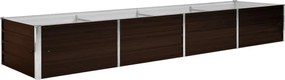 vidaXL Strat înălțat de grădină, maro, 320x80x45 cm, oțel galvanizat