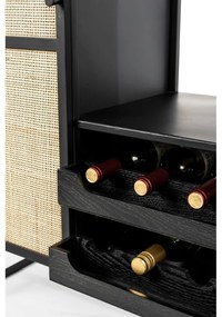 Dulap vinotecă din ratan negru pentru 8 sticle, 80x100 cm Guuji - White Label