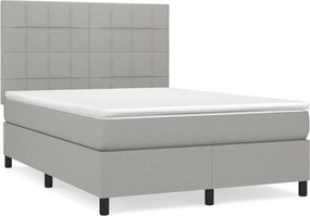 vidaXL Pat continental, gri deschis, 140x200 cm, material textil