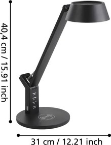 Eglo 99832 - Lampă de masă LED BANDERALO, cu control tactil și intensitate reglabilă, 4,8W/230V, negru