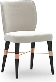 Scaun lemn masiv crem Calista Negru-Rose Gold Tapițerie, 50 × 54 × 83 cm
