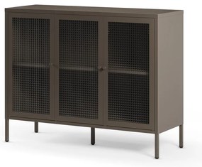 Vitrină gri din metal 121x90x40 cm Layna – Marckeric