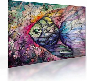 Tablou pe sticlă - Peștișorul colorat (70x50 cm)