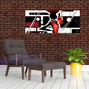 Tablou picuturii cu damă străveche (120x50 cm)