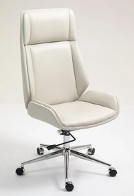 RESIGILAT- Scaun directorial, inaltime reglabila, brate fixe, baza metalica, Bej