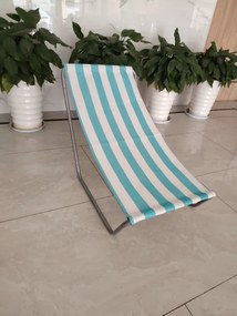 Set de 2 sezlonguri pliante pentru plaja SAND, dungi turcoaz
