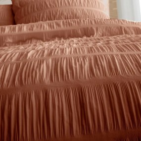 Lenjerie de pat portocalie pentru pat dublu 200x200 cm Seersucker – Catherine Lansfield