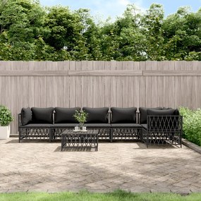 3186879 vidaXL Set mobilier de grădină cu perne, 7 piese, antracit, oțel