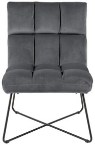 Fotoliu gri cu tapițerie din catifea Alba – Actona
