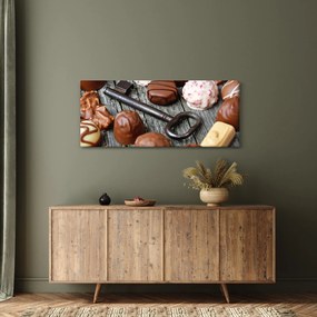 Tablou cu ciocolată și chei (120x50 cm)
