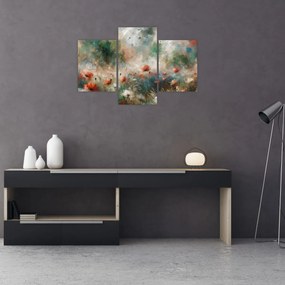 Tablou – Abstracție de câmp cu maci (90x60 cm)