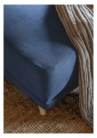 Colțar albastru închis extensibil cu tapițerie din catifea reiată (colț variabil) Lazy Lukka – Miuform