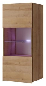 Vitrină de perete Brolani BR11 (stejar auriu) (cu iluminat LED alb). 1106335