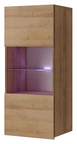 Vitrină de perete Brolani BR11 (stejar auriu) (cu iluminat LED alb). 1106335
