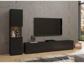 Mobilier living Avernic Typ 09 (onyx negru + Stejar wotan). 1042063