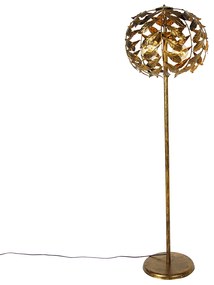 Lampă de podea vintage auriu antic 45 cm 2 lumini - Linden