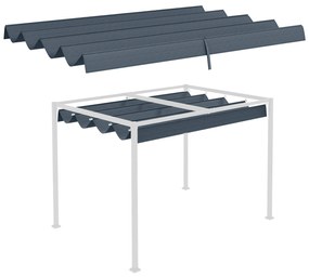 Outsunny Copertină Retractabilă UV30+ pentru Pergolă 3x2.15m Protecție Solară Gri Închis | Aosom Romania