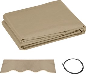 Outsunny Prelată de Schimb pentru Copertină Retractabilă, Material Poliester Anti-UV, pentru Terasă, 4x2.5m, Bej | Aosom Romania