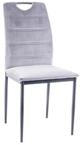 Scaun de bucaterie Rip Velvet, gri deschis