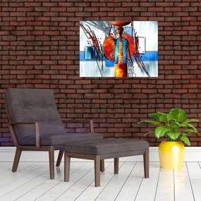 Tablou pe sticlă picturii persoanei străveche (70x50 cm)