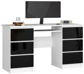 Masă PC Behati (Alb + Negru lucios). 1069630