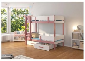 Pat Dormitor ETIONA Cu Saltea Roz/Alb 90x200cm