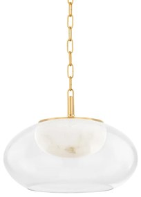 Lustra LED Suspendata, Sticla, Alabastru, Moore