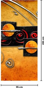 Fototapet pentru ușă - Planete abstract (95x205cm)