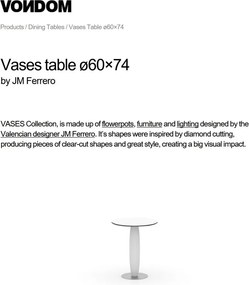 Masa de exterior / interior design modern premium VASES 60cm