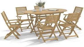 vidaXL Set mobilier de grădină, 7 piese, lemn masiv de acacia