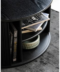 Măsuță de cafea neagră rotundă ø 85 cm Siena – Unique Furniture