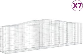 vidaXL Coșuri gabion arcuite 7 buc, 400x50x100/120 cm fier galvanizat