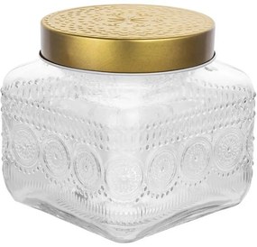 Altom Set de borcane din sticlă cu capac auriu Daisy 1,3 l, 4 buc., 1,3 l