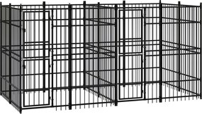 vidaXL Padoc pentru câini de exterior, 7,37 m², oțel